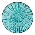 Turquoise Tie Dye Print Round Floor Mat