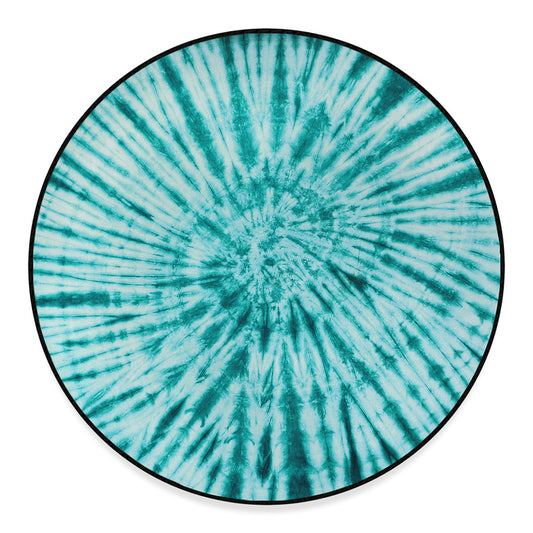 Turquoise Tie Dye Print Round Floor Mat