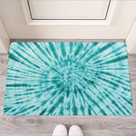 Turquoise Tie Dye Print Rubber Doormat