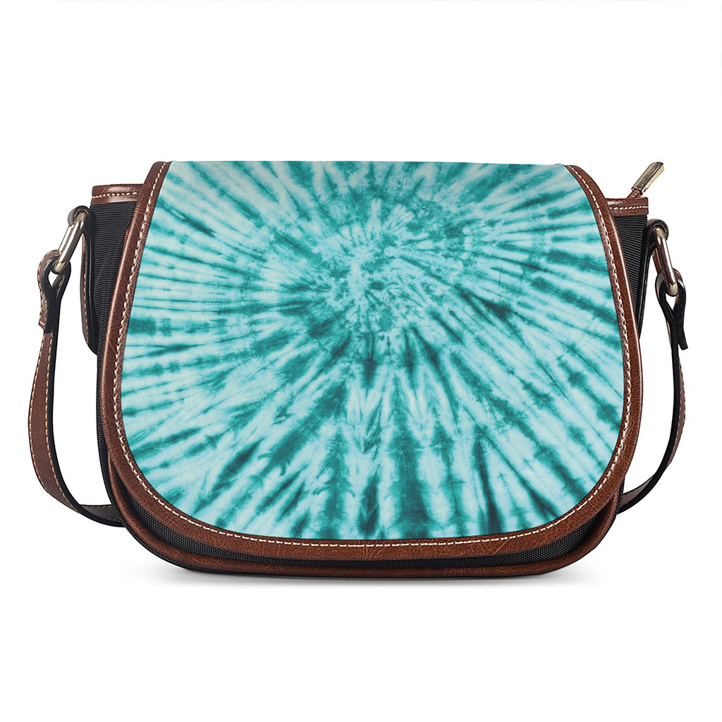 Turquoise Tie Dye Print Saddle Bag