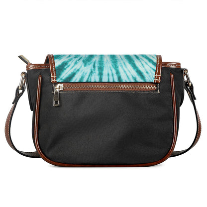 Turquoise Tie Dye Print Saddle Bag