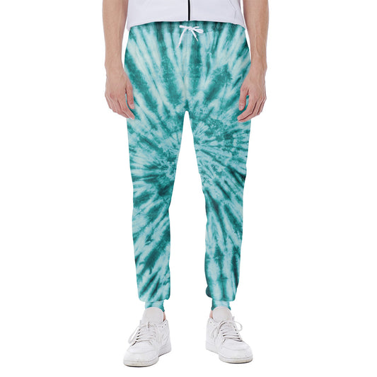 Turquoise Tie Dye Print Scuba Joggers
