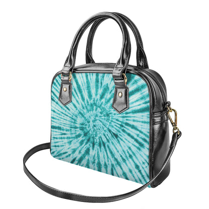 Turquoise Tie Dye Print Shoulder Handbag
