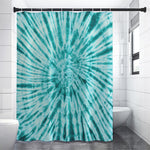 Turquoise Tie Dye Print Shower Curtain