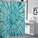 Turquoise Tie Dye Print Shower Curtain