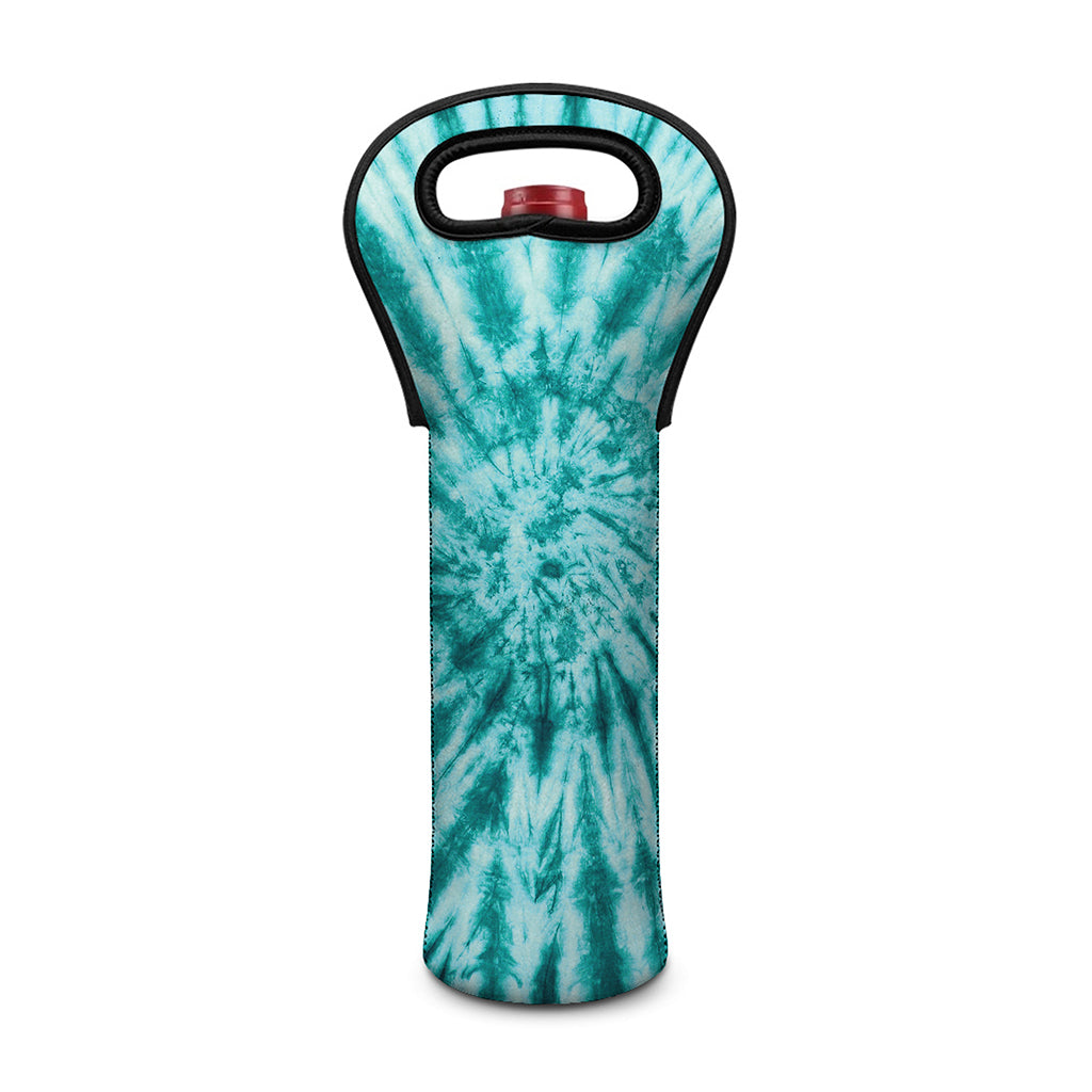 Turquoise Tie Dye Print Single Neoprene Wine Tote