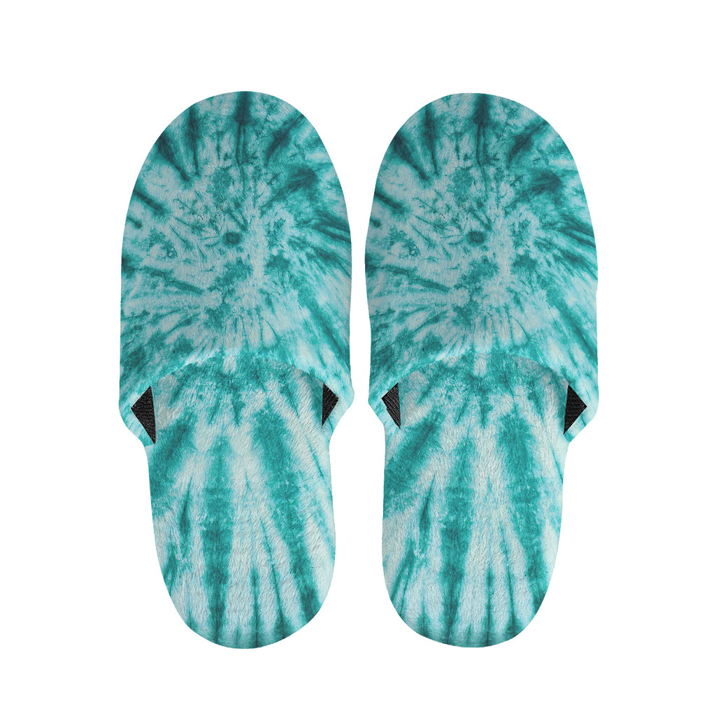 Turquoise Tie Dye Print Slippers