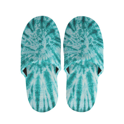 Turquoise Tie Dye Print Slippers