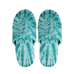 Turquoise Tie Dye Print Slippers