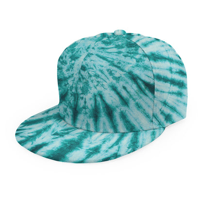 Turquoise Tie Dye Print Snapback Cap