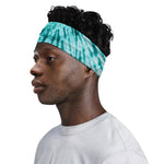 Turquoise Tie Dye Print Sports Headband
