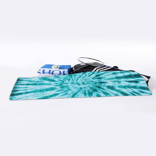 Turquoise Tie Dye Print Sports Towel
