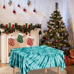 Turquoise Tie Dye Print Tablecloth