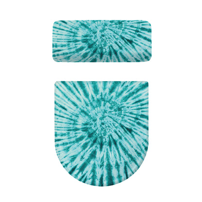 Turquoise Tie Dye Print Toilet Lid And Tank Cover Set