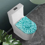 Turquoise Tie Dye Print Toilet Lid Cover