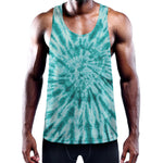 Turquoise Tie Dye Print Training Tank Top