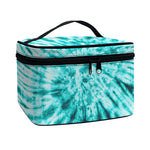 Turquoise Tie Dye Print Travel Makeup Bag