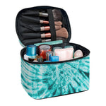 Turquoise Tie Dye Print Travel Makeup Bag