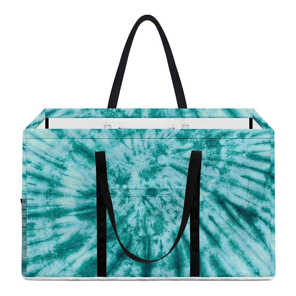 Turquoise Tie Dye Print Utility Tote Bag