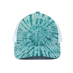 Turquoise Tie Dye Print White Mesh Trucker Cap