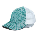 Turquoise Tie Dye Print White Mesh Trucker Cap