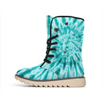Turquoise Tie Dye Print Winter Boots