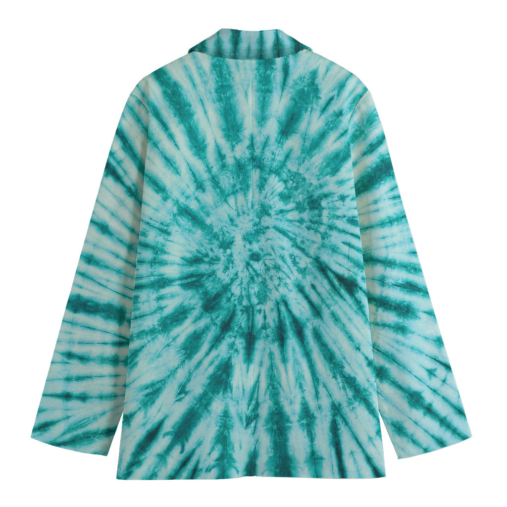 Turquoise Tie Dye Print Women's Blazer