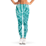 Turquoise Tie Dye Print Women's Leggings