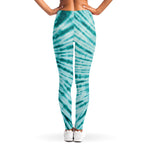 Turquoise Tie Dye Print Women's Leggings