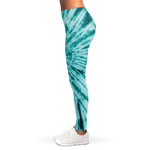 Turquoise Tie Dye Print Women's Leggings