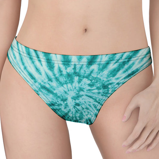 Turquoise Tie Dye Print Women's Thong