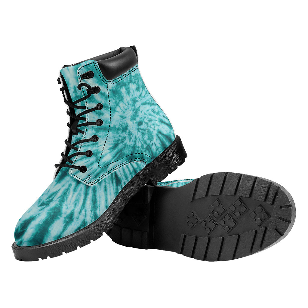 Turquoise Tie Dye Print Work Boots
