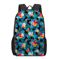 Turquoise Tropical Hawaii Pattern Print 17 Inch Backpack