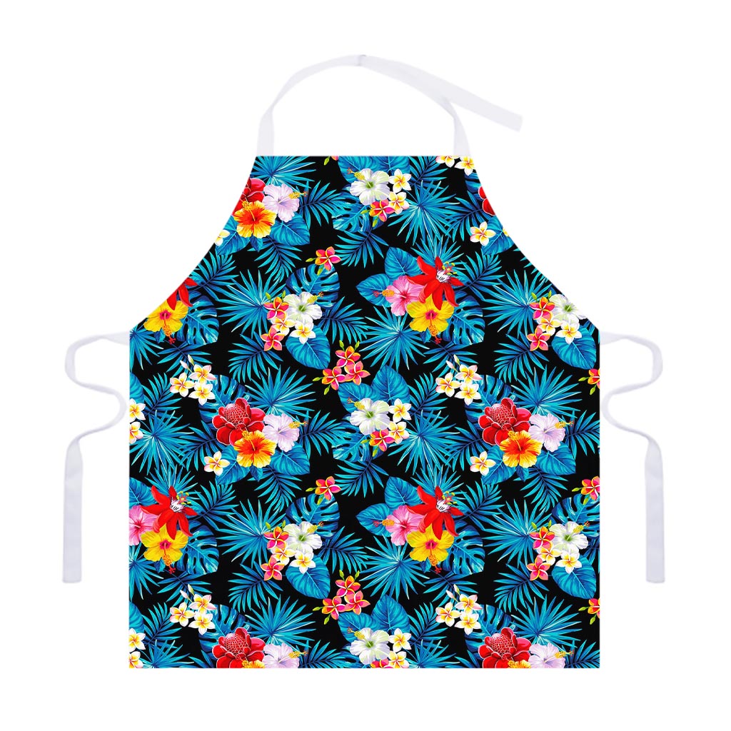Turquoise Tropical Hawaii Pattern Print Adjustable Apron