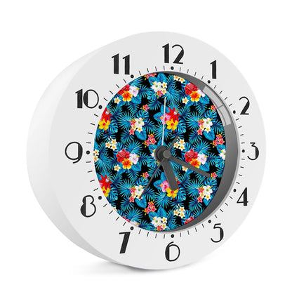 Turquoise Tropical Hawaii Pattern Print Alarm Clock