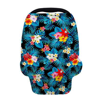 Turquoise Tropical Hawaii Pattern Print Baby Seat Cover