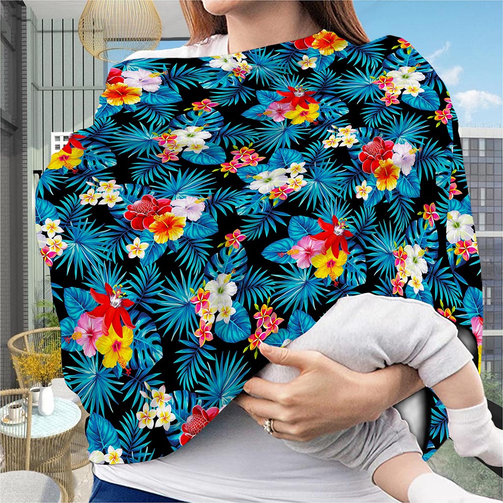 Turquoise Tropical Hawaii Pattern Print Baby Seat Cover