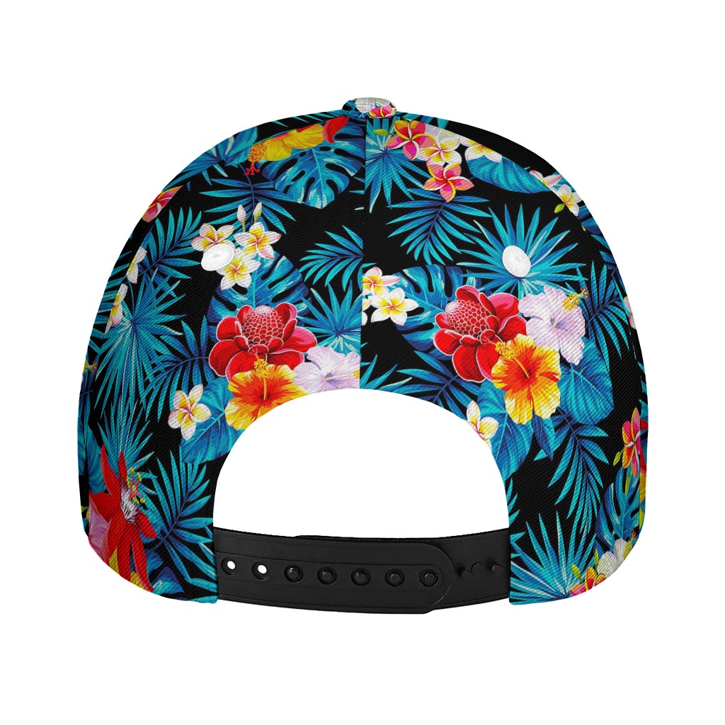 Turquoise Tropical Hawaii Pattern Print Baseball Cap