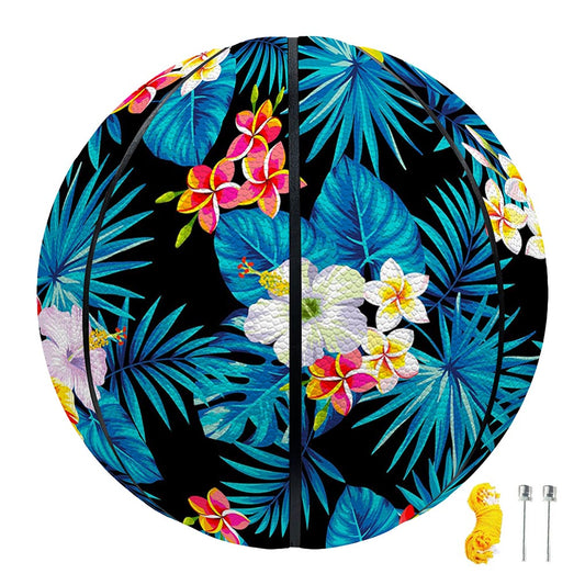 Turquoise Tropical Hawaii Pattern Print Basketball