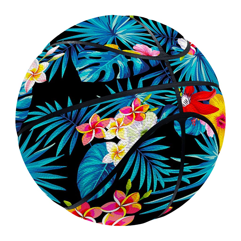 Turquoise Tropical Hawaii Pattern Print Basketball