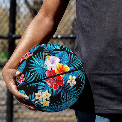 Turquoise Tropical Hawaii Pattern Print Basketball