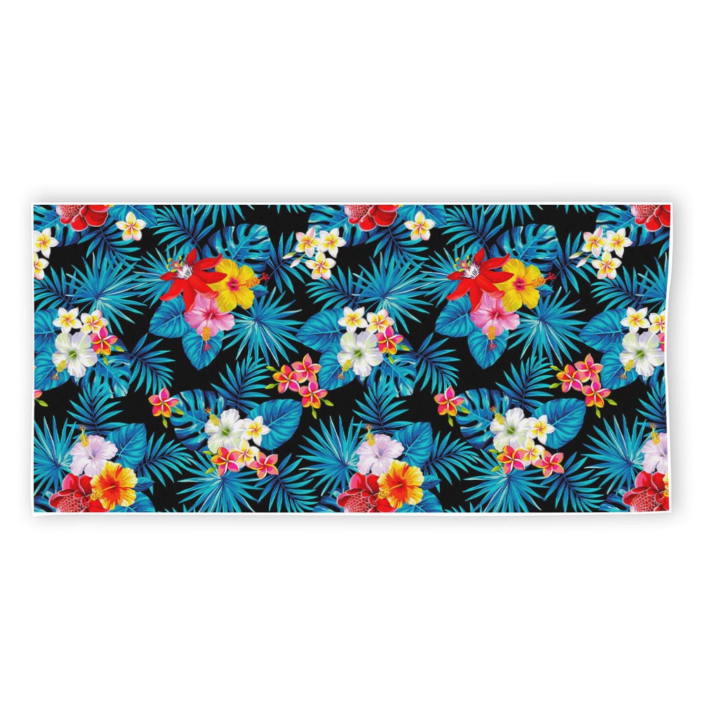 Turquoise Tropical Hawaii Pattern Print Beach Towel