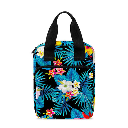 Turquoise Tropical Hawaii Pattern Print Bible Tote Bag