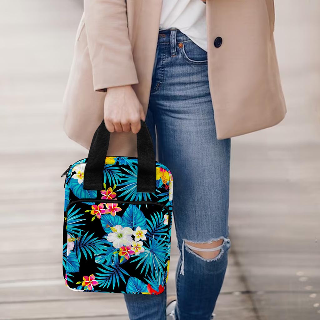 Turquoise Tropical Hawaii Pattern Print Bible Tote Bag