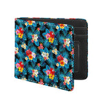 Turquoise Tropical Hawaii Pattern Print Bifold Wallet