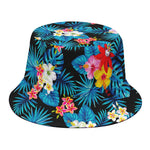 Turquoise Tropical Hawaii Pattern Print Bucket Hat