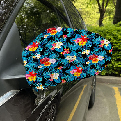 Turquoise Tropical Hawaii Pattern Print Car Side Mirror Covers