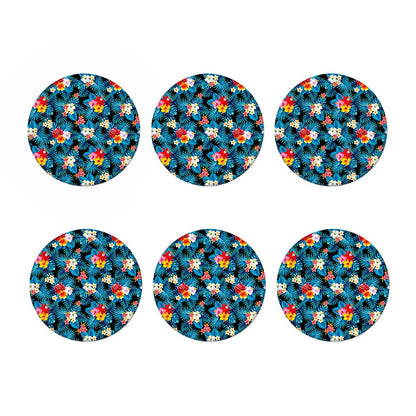Turquoise Tropical Hawaii Pattern Print Coaster Set