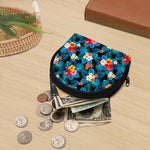 Turquoise Tropical Hawaii Pattern Print Coin Purse