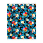 Turquoise Tropical Hawaii Pattern Print Curtain